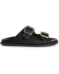 Momoní - Buckle-Fastening Raffia Sandals - Lyst