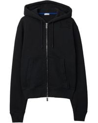Burberry - Katoenen Hoodie Met Rits - Lyst