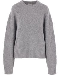 Allude - Cable-Knit Crew-Neck Sweater - Lyst