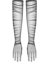 Scandale - Nuit Fauve Ruched Mesh Opera Gloves - Lyst