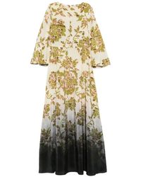 La DoubleJ - Belle Maxi-Jurk Met Botanische Print En Ombré-Effect - Lyst