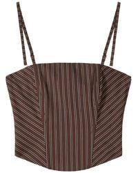 Patrizia Pepe - Striped Corset-Style Cotton Top - Lyst