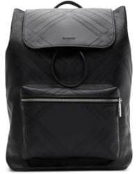 Burberry - Embossed-Check Backpack - Lyst