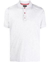 Kiton - Logo-Print Button Polo Shirt - Lyst