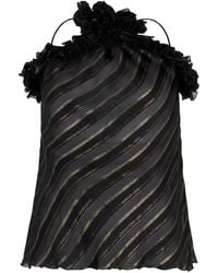 Philosophy Di Lorenzo Serafini - Striped Ruffled-Neck Blouse - Lyst