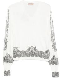 Twinset - Lace-Trim Balloon-Sleeve Knit - Lyst