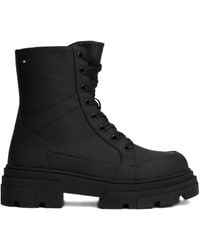 Tommy Hilfiger - Lace-Up Mid Ankle Boots - Lyst