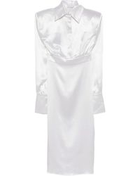 Vestiaire d'un Oiseau Libre - パデッドショルダー ミディドレス - Lyst