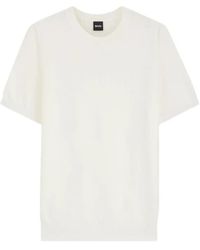 BOSS - Short-Sleeved Sweater With Knitted Structure - Lyst
