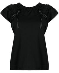 Simone Rocha - Bow-embellished Cut-out Cotton Top - Lyst