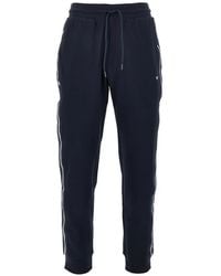 EA7 - Logo-Patch Side-Stripe Track Pants - Lyst