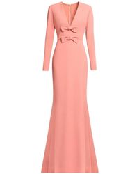 Elie Saab - Bow-Detail V-Neck Maxi Dress - Lyst