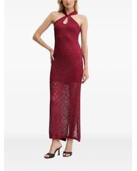 Guess - Halterneck Knitted Maxi Dress - Lyst