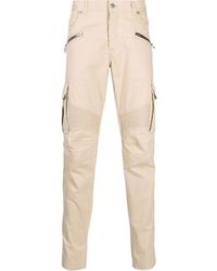 Balmain - Neutral Cotton Cargo Trousers - Men's - Cotton/spandex/elastane/leather - Lyst