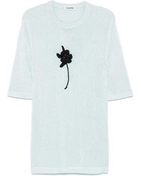 Jil Sander - クロシェフラワー ニットtシャツ - Lyst