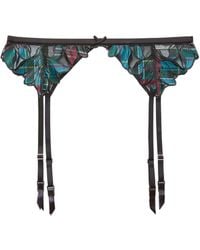 Fleur du Mal - Lily Embroidered Garter Belt - Lyst