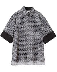 Lanvin - Geometric Print Short-Sleeved Shirt With Cuff Detail - Lyst