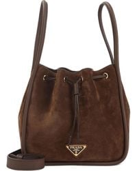Prada - Bolso shopper pequeño con placa del logo - Lyst