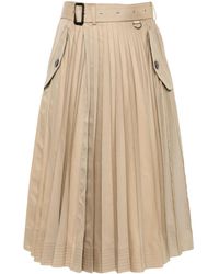 Sacai - Plissé Midi Skirt - Lyst
