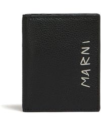 Marni - Logo-stitch Bi-fold Leather Wallet - Lyst