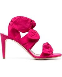 Red(V) - Bow-Detail Heeled Sandals - Lyst