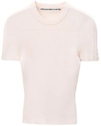 Alexander Wang - Logo-Debossed Ribbed-Knit T-Shirt - Lyst