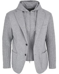Eleventy - Blazer Monopetto A Strati Con Cappuccio - Lyst