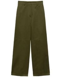 MSGM - Katoenen Broek Met Wijde Pijpen En Vlakken - Lyst