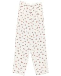 N°21 - Floral-Print Pleated Trousers - Lyst