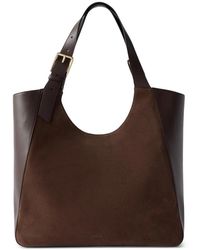 Furla - Suede-Panel Leather Tote Bag L - Lyst