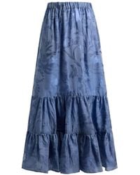 Etro - Silk Jacquard Maxi Skirt With Fil Coupé Floral Motif - Lyst