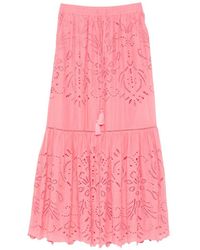 ERMANNO FIRENZE - Jupe Mi-Longue À Broderies - Lyst