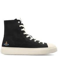 Vivienne Westwood - Plimsoll Embroidered High-Top Sneakers - Lyst