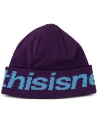 thisisneverthat - Logo-Intarsia Beanie Hat - Lyst