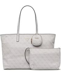 Guess - Large Power Play Ii Monogram-Print Logo-Plaque Tote Bag - Lyst