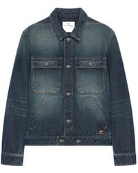 Courreges - Veste En Jean Délavée À Logo Brodé - Lyst