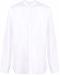 Barba Napoli - Chemise En Lin À Col Montant - Lyst