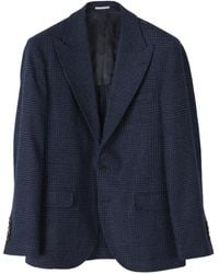 Brunello Cucinelli - Prince Of Wales Check Single-Breasted Blazer - Lyst