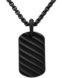 David Yurman - Sculpted Cable Tag (27Mm) - Lyst