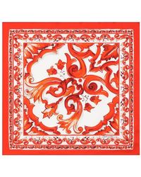 Dolce & Gabbana - Maiolica Print Silk Foulard - Lyst