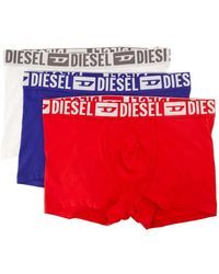 DIESEL - Logo Elastic Cotton Boxers Set Of Three - Lyst