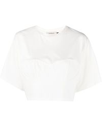 Murmur Cropped Round-neck T-shirt - White