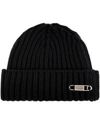 Givenchy - Logo-Plaque Ribbed Beanie Hat - Lyst