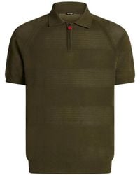 Kiton - Polo A Rayas Caladas Con Cremallera - Lyst