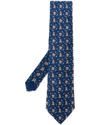 Hermès Corbata con motivo de osos 2000 - Azul