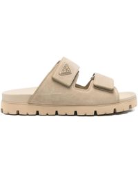 Prada - Logo-Appliqué Sandals - Lyst