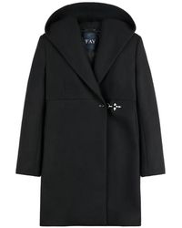 Fay - Abrigo Con Capucha Y Cierre Gancio - Lyst