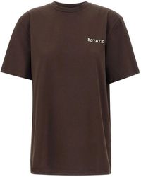 ROTATE BIRGER CHRISTENSEN - Logo-Embroidery Crew-Neck T-Shirt - Lyst