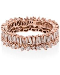 Suzanne Kalan - Suzanne K 18Ct Rg Diamond Double Bliss Eternity Band Stacking - Lyst