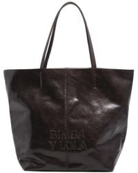 Bimba Y Lola - Large Dark Chocolate Leather Shopper Bag - Lyst